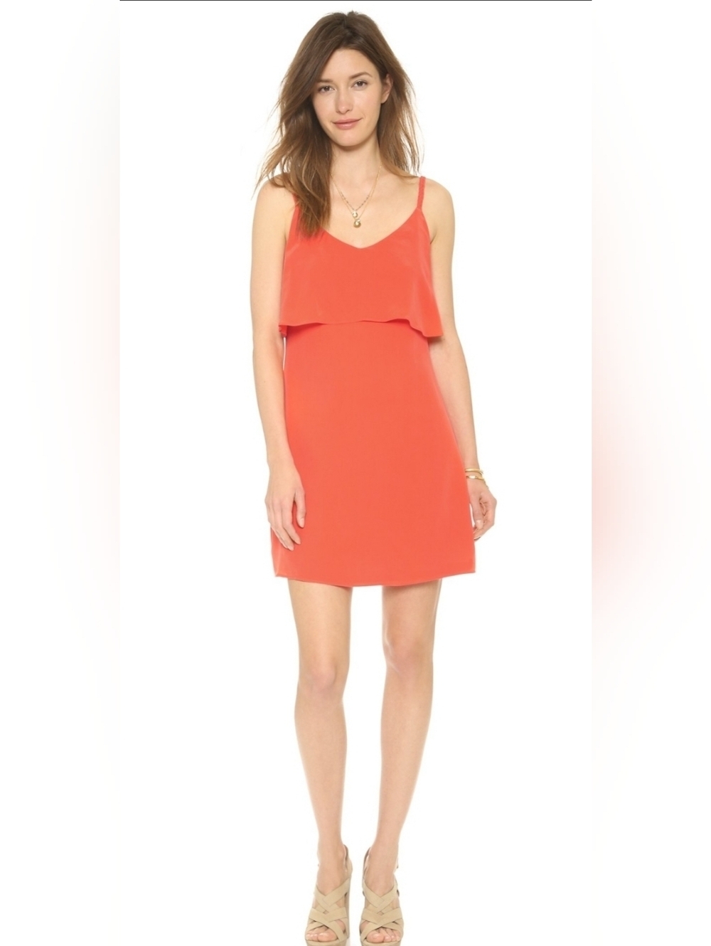 Abercrombie & Fitch Coral Layered Mini Dress